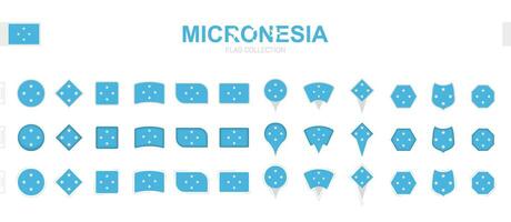 grande collezione di micronesia bandiere di vario forme e effetti. vettore