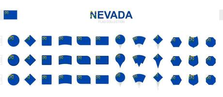 grande collezione di Nevada bandiere di vario forme e effetti. vettore