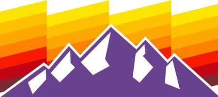 viola montagna con diagonale tramonto strisce sfondo vettore
