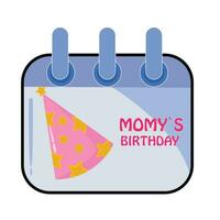 mamma compleanno nel calendario illustrazione vettore