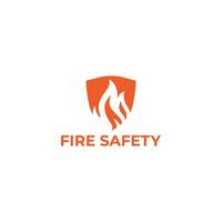 vettore fuoco sicurezza logo design concetto