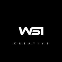 wsi lettera iniziale logo design modello vettore illustrazione