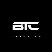 BTC lettera iniziale logo design modello vettore illustrazione