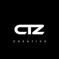 ctz lettera iniziale logo design modello vettore illustrazione