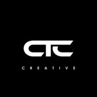 ctc lettera iniziale logo design modello vettore illustrazione