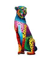 ghepardo da vernici multicolori. spruzzata di acquerello, disegno colorato, realistico. illustrazione vettoriale di vernici