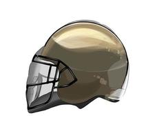 casco da football americano da vernici multicolori. spruzzata di acquerello, disegno colorato, realistico. illustrazione vettoriale di vernici