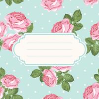 Modello senza cuciture rosa Shabby chic su sfondo a pois vettore