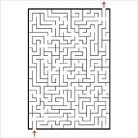 labirinto rettangolare astratto. gioco per bambini. puzzle per bambini. un ingresso, un'uscita. enigma del labirinto. semplice illustrazione vettoriale piatto isolato su sfondo bianco.