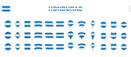 grande collezione di Honduras bandiere di vario forme e effetti. vettore
