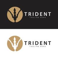 tridente logo design lancia arma vettore mare re poseidon Nettuno simbolo modello