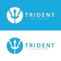 tridente logo design lancia arma vettore mare re poseidon Nettuno simbolo modello