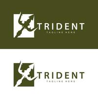 tridente logo design lancia arma vettore mare re poseidon Nettuno simbolo modello