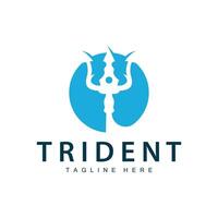 tridente logo design lancia arma vettore mare re poseidon Nettuno simbolo modello