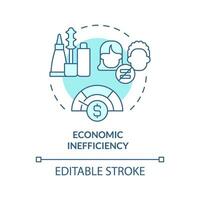 2d modificabile blu economico inefficienza icona, isolato monocromatico vettore, magro linea illustrazione che rappresentano rosa imposta. vettore