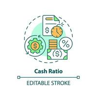 2d modificabile multicolore denaro contante rapporto icona, semplice isolato vettore, magro linea illustrazione che rappresentano denaro contante flusso gestione. vettore