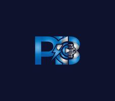 tuono energia pb lettera blu colore logo design azienda concetto vettore