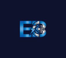 tuono energia eb lettera blu colore logo design azienda concetto vettore