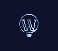 creativo w lettera lampadina energia energia moderno logo design azienda concetto vettore