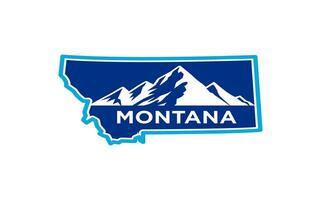 Montana montagna illustrazione, all'aperto avventura logo design vettore