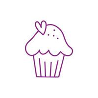 Cupcake icona vettore. torta illustrazione cartello. dolce simbolo o logo. vettore