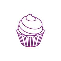 Cupcake icona vettore. torta illustrazione cartello. dolce simbolo o logo. vettore