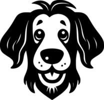 cane - nero e bianca isolato icona - vettore illustrazione