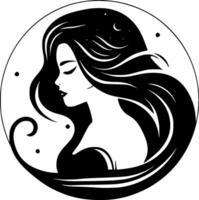 sirena - nero e bianca isolato icona - vettore illustrazione