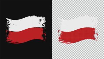 polonia country brush grunge flag design vettore