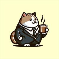 minimalista e moderno caffè potabile gatto logo e adesivi vettore