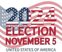 2024 presidenziale elezione giorno nel Stati Uniti d'America, novembre 5, carta design. votazione per il tuo futuro vettore