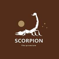 animale scorpione naturale logo vettore icona silhouette retrò fricchettone