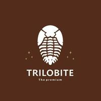 animale trilobite naturale logo vettore icona silhouette retrò fricchettone