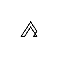 un' nero e bianca logo con un' triangolo vettore