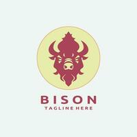 bisonte testa logo design vettore modello.