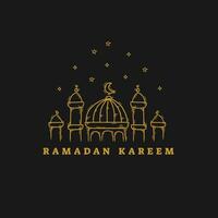 Ramadan bandiera vettore illustrazione moschea a notte