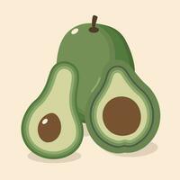 avocado metà con le foglie su un' bianca sfondo vettore