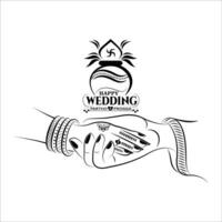 shubh vivah hindi calligrafia logo per nozze invito carta vettore design.