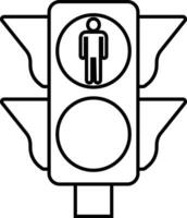 traffico leggero interfaccia icona nel linea. isolato nel simbolo uso per traffico controllo o semafori con partire leggero e attenzione leggero nel vettore per applicazioni e sito web
