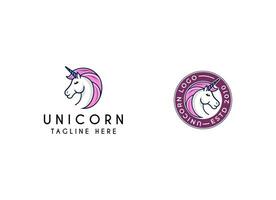 unicorno logo design modello vettore