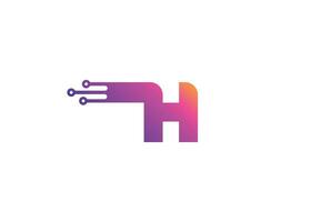 lettera h tecnologia vettore monogramma logo design modello. lettera h molecola, scienza e bio tecnologia vettore logo design