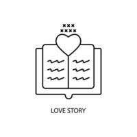 amore storia concetto linea icona. semplice elemento illustrazione. amore storia concetto schema simbolo design. vettore