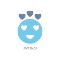amore emoji concetto linea icona. semplice elemento illustrazione. amore emoji concetto schema simbolo design. vettore