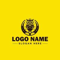 gufo logo per azienda, attività commerciale, Comunità, squadra logo e icona simbolo pulito piatto moderno minimalista attività commerciale logo design modificabile vettore