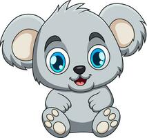 cartone animato illustrazione di un' carino koala seduta e sorridente vettore