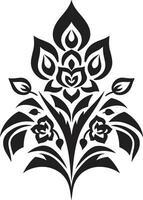 etnico fioritura floreale emblema logo icona culturale mosaico etnico floreale logo icona design vettore