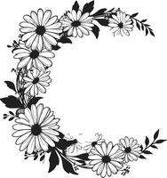 fiorire allegato margherita fiore nero logo icona stilizzato margherita silhouette nero vettore logo design