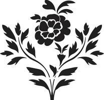 geometrico giardino labirinto nero vettore logo tassellato petali floreale piastrella icona design