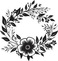 incantevole petalo diletto vettore logo nel nero elegante floreale armonia decorativo telaio logo