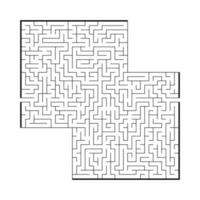 difficile grande labirinto quadrato. gioco per bambini e adulti. puzzle per bambini. enigma del labirinto. illustrazione vettoriale piatto isolato su sfondo bianco.